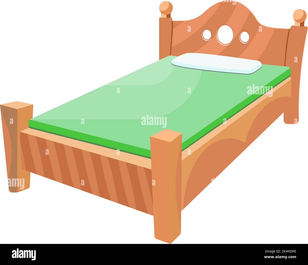 Kinderbett, Illustration, Vektor auf weißem Hintergrund. Stock Vektor