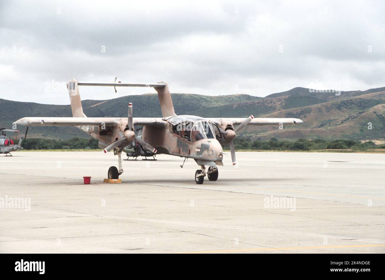 North American Rockwell OV-10 Bronco auf dem Asphalt in Camp Pendleton, Kalifornien Stockfoto