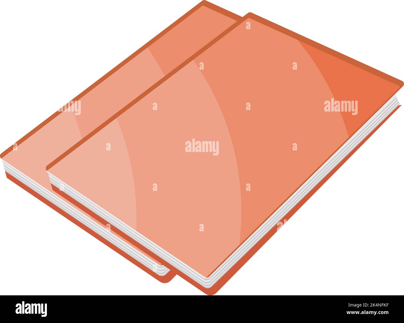 Orangefarbene Schulhefte, Illustration, Vektor auf weißem Hintergrund. Stock Vektor