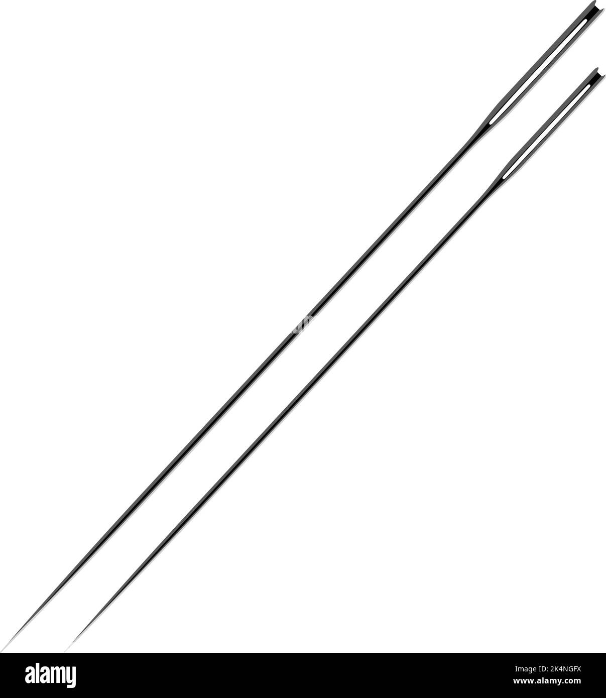Dünne Nähnadeln, Illustration, Vektor auf weißem Hintergrund. Stock Vektor