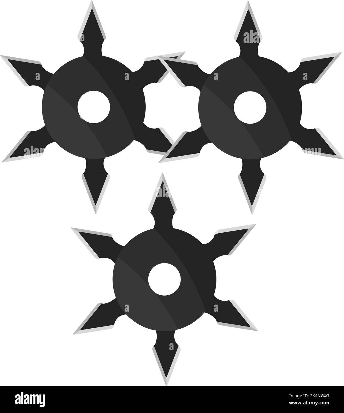 Ninja shurikens, Illustration, Vektor auf weißem Hintergrund. Stock Vektor