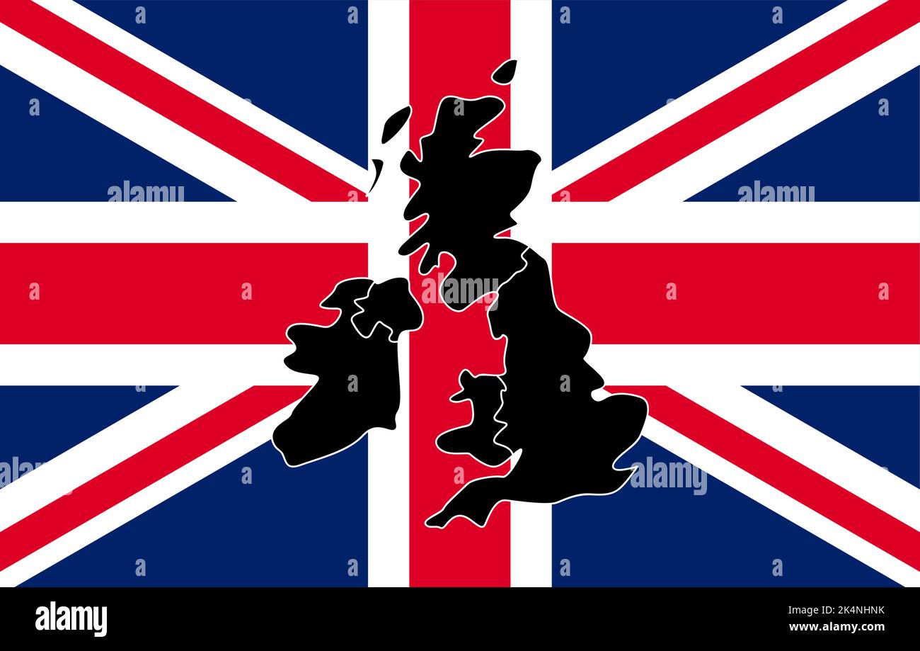 Karte Der Landesflagge Für Großbritannien Stock Vektor