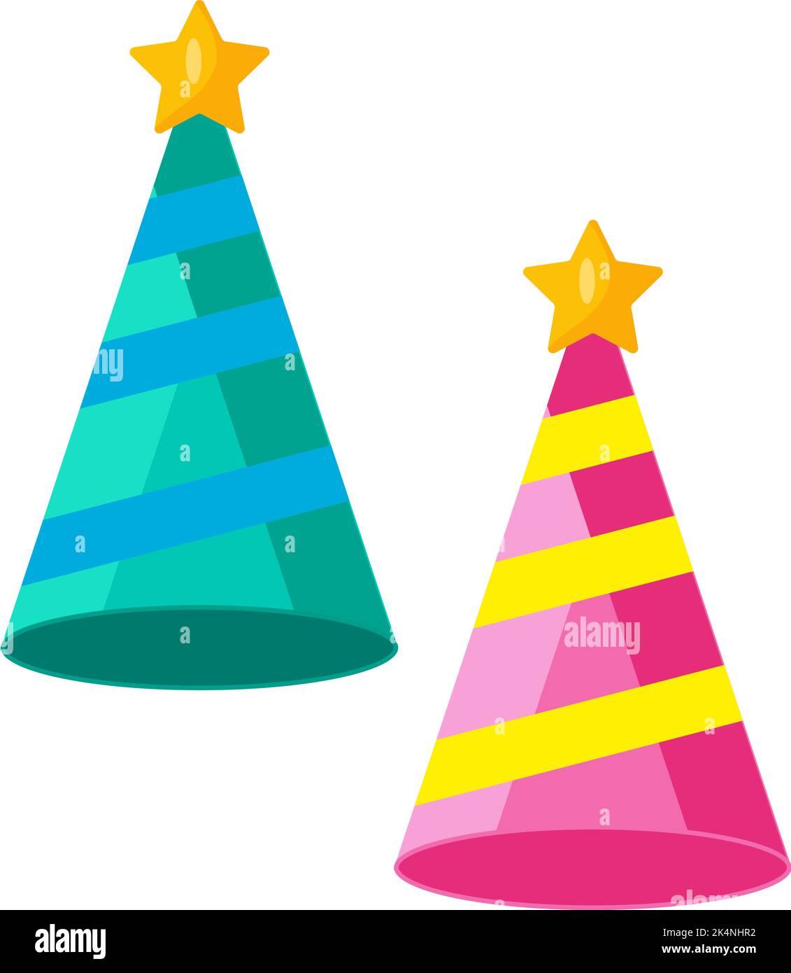 Geburtstagskappen mit Sternen, Illustration, Vektor auf weißem Hintergrund. Stock Vektor