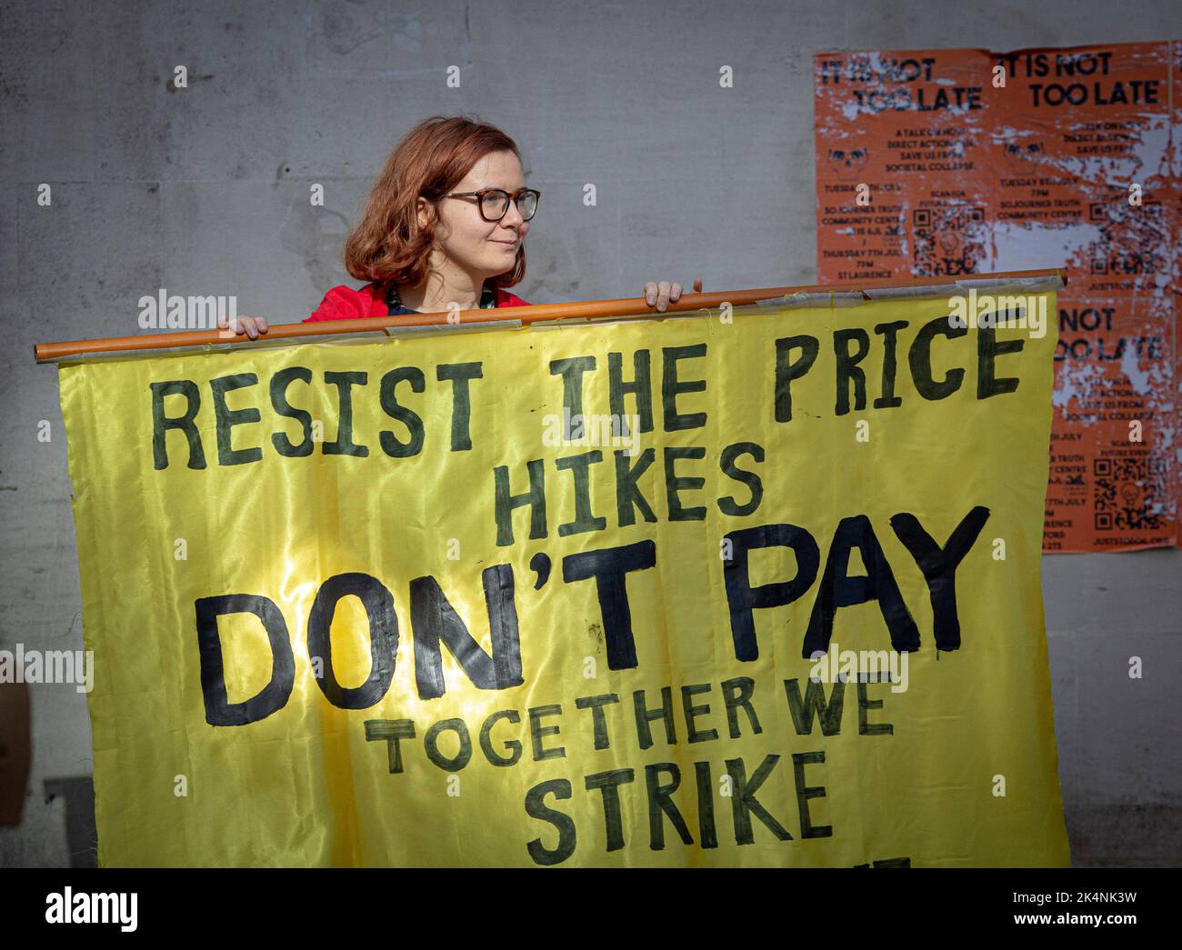 London, Großbritannien. 1. Oktober 2022. Beth Williams vom „Don't Pay“-Campus im Rathaus von Lewisham. Stockfoto