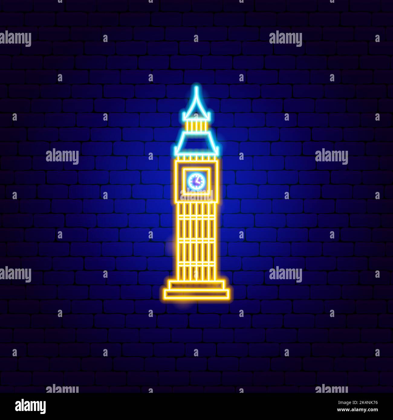 „Big Ben Neon“-Zeichen Stock Vektor