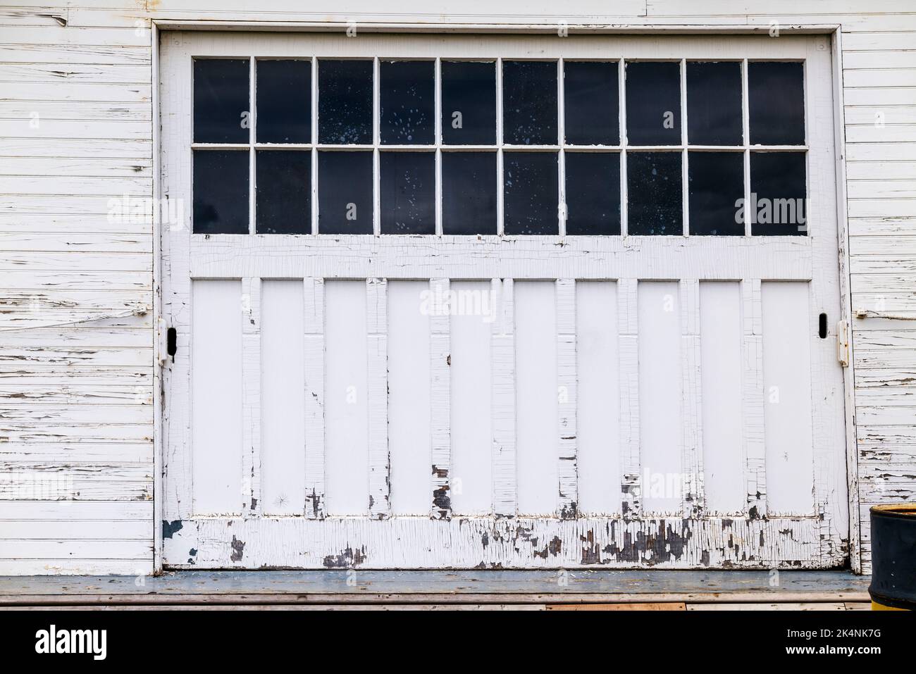 Nahaufnahme der verwitterten Tür; S. S. Klondike National Historic Site of Canada; Whitehorse; Yukon Territories; Kanada Stockfoto