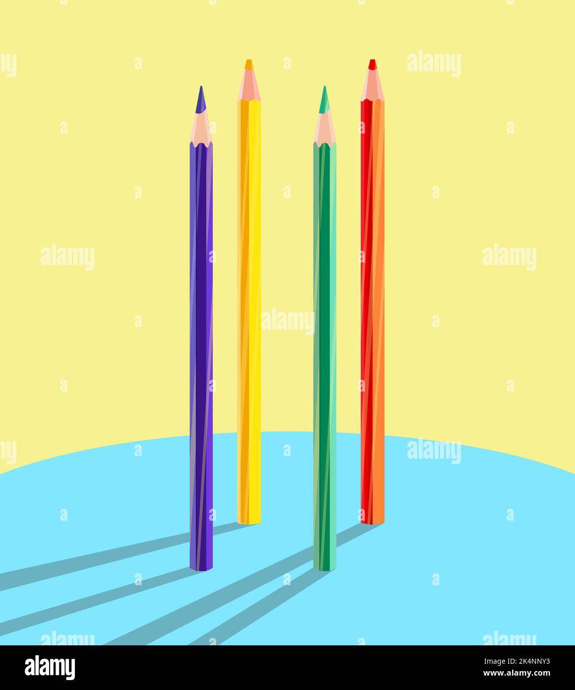 Schreibstifte, Illustration, Vektor auf weißem Hintergrund. Stock Vektor