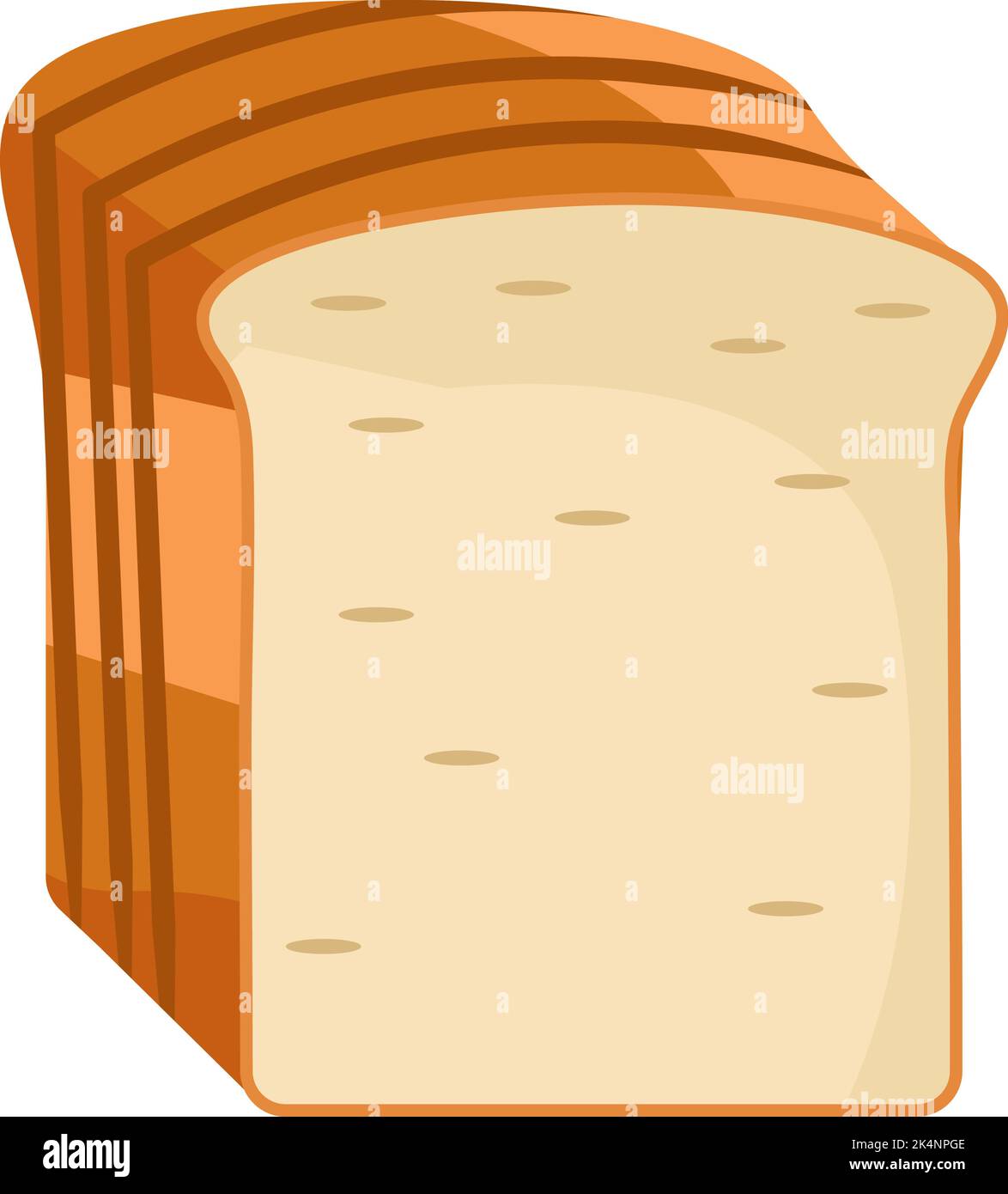 Brotscheiben, Illustration, Vektor auf weißem Hintergrund. Stock Vektor