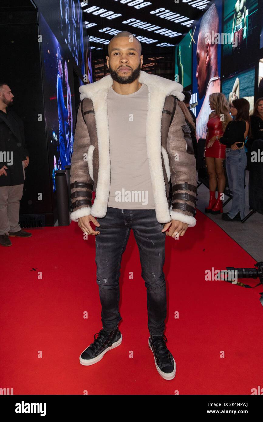 London, Großbritannien. 03. Oktober 2022. Chris Eubank Jr besucht seine Matchroom und Wasserman Fight Week Launch Party in Outernet, London. Kredit: SOPA Images Limited/Alamy Live Nachrichten Stockfoto