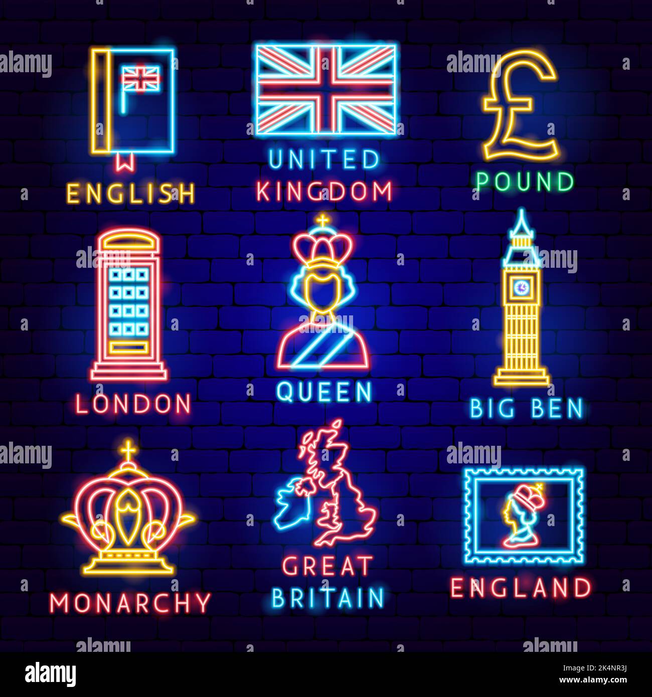 Großbritannien Label-Set Stock Vektor