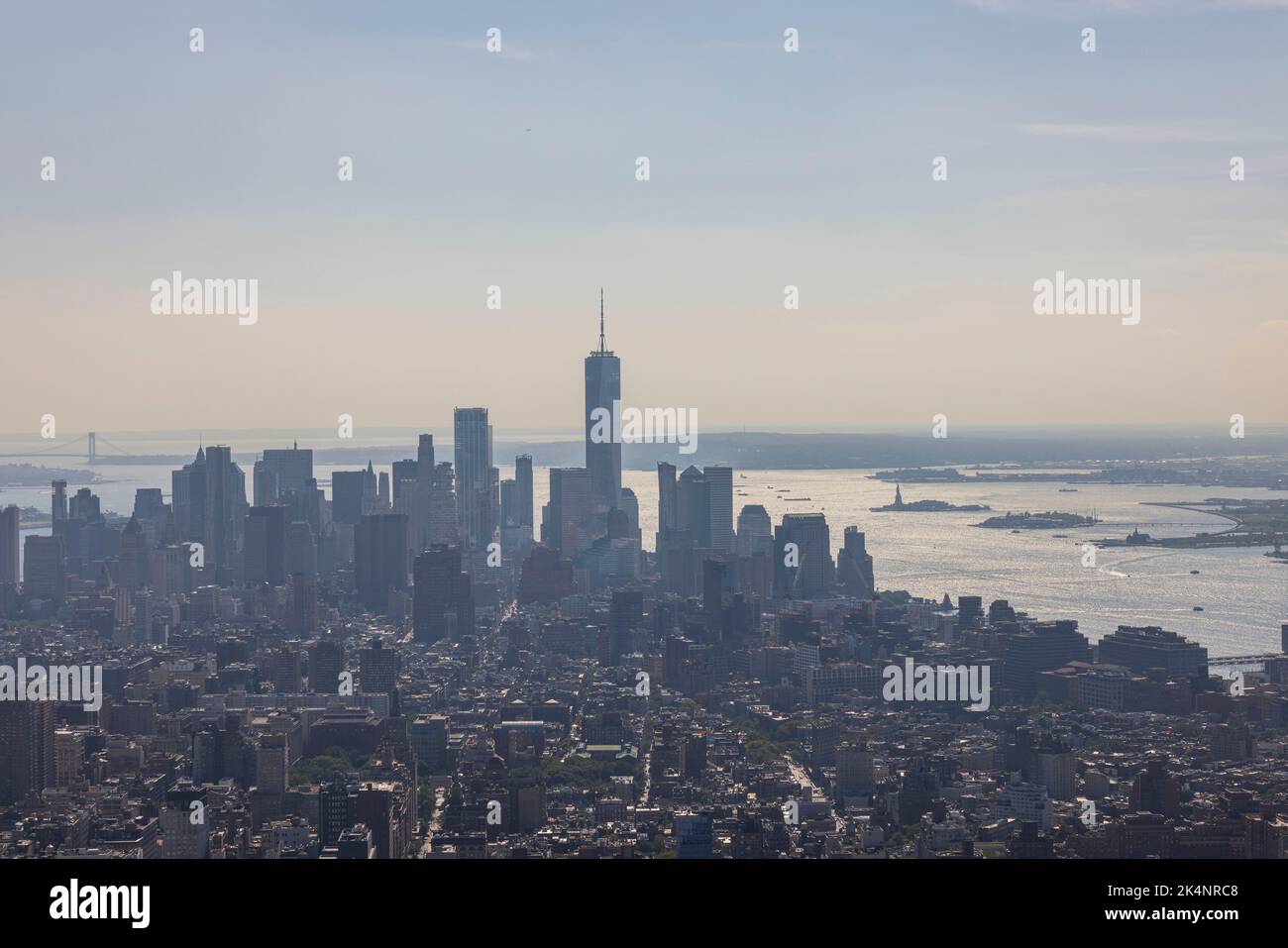 Wunderschöner Panoramablick über die Innenstadt von New York City. Stockfoto