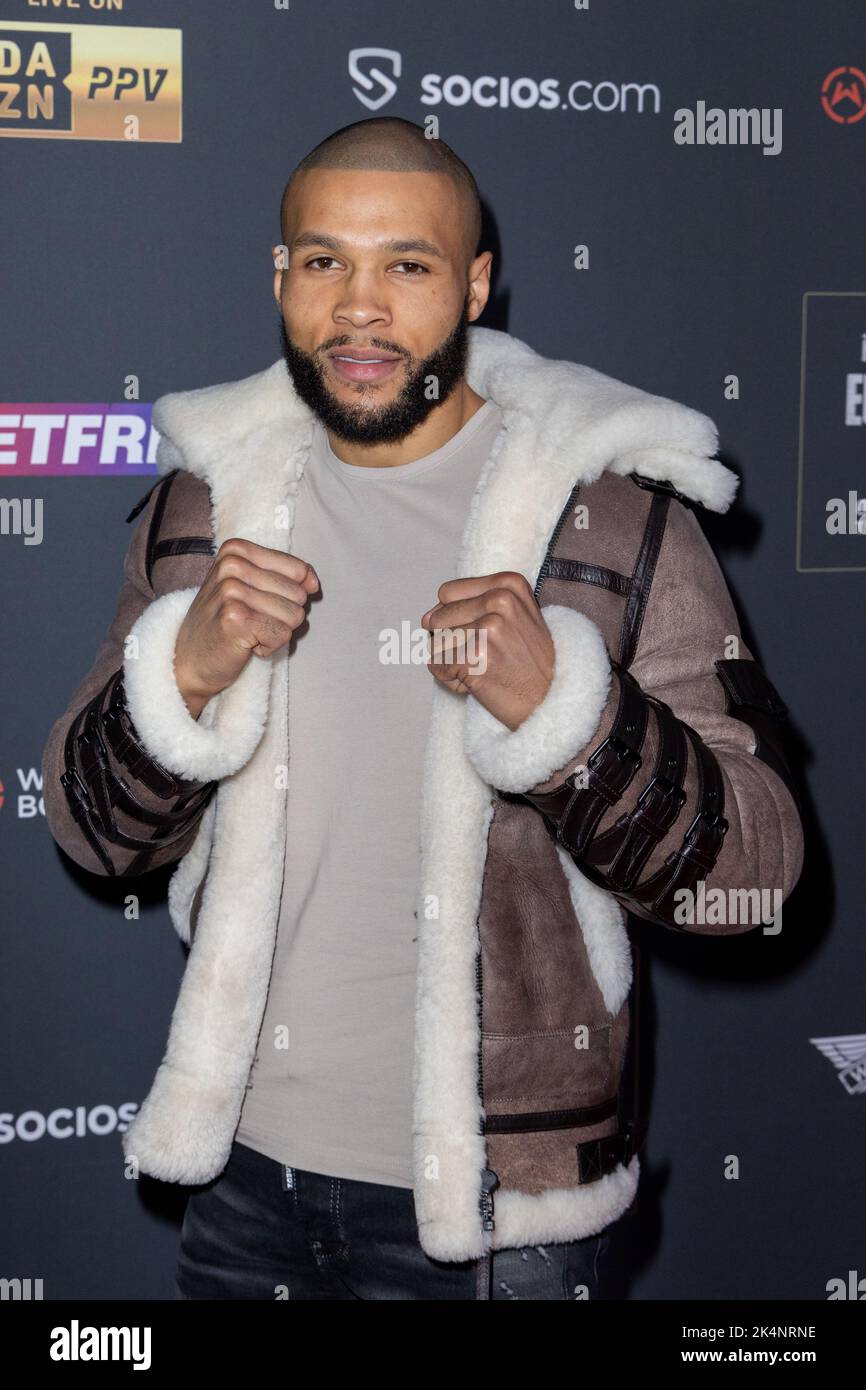 London, Großbritannien. 03. Oktober 2022. Chris Eubank Jr besucht seine Matchroom und Wasserman Fight Week Launch Party in Outernet, London. (Foto: Phil Lewis/SOPA Images/Sipa USA) Quelle: SIPA USA/Alamy Live News Stockfoto
