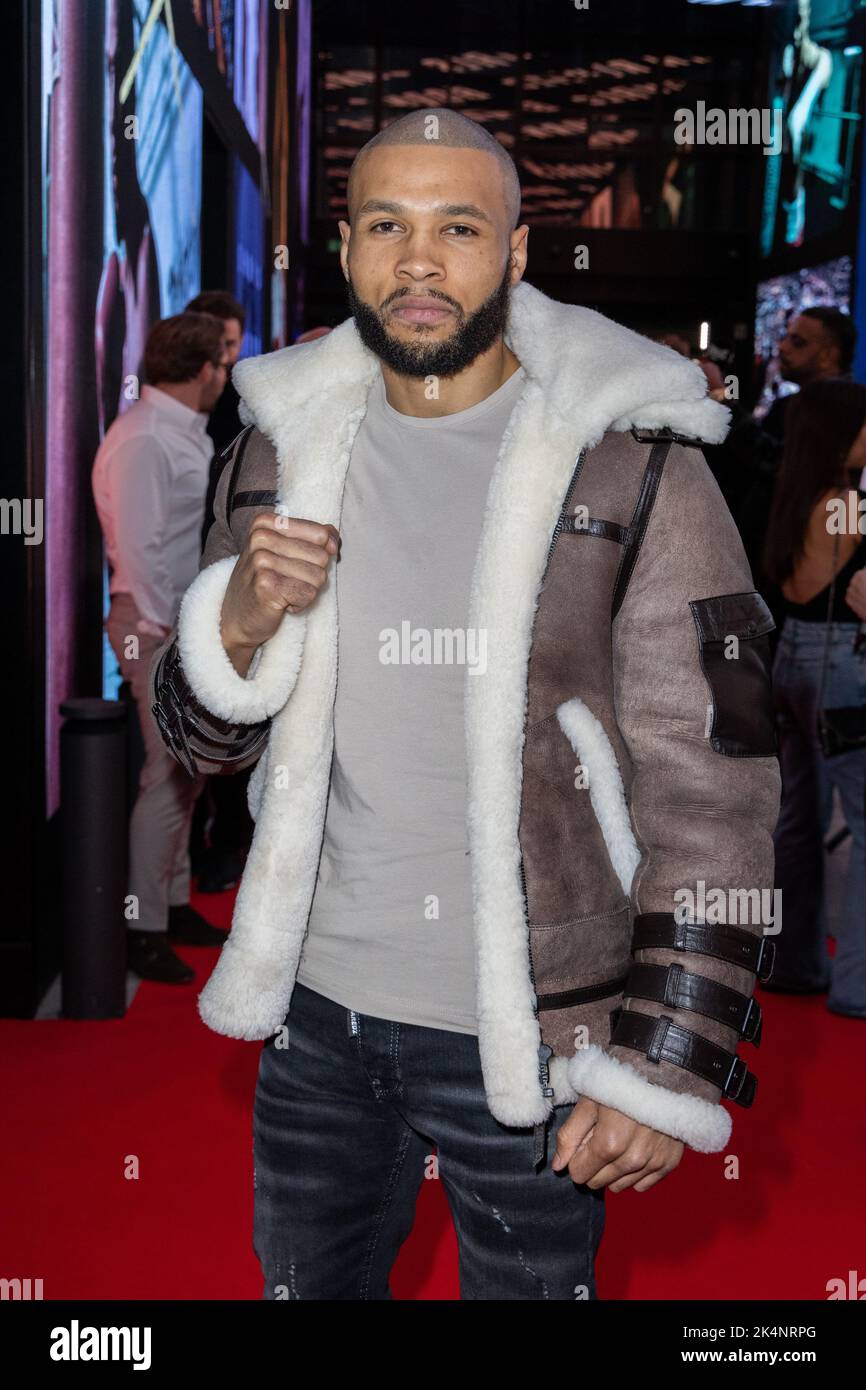 London, Großbritannien. 03. Oktober 2022. Chris Eubank Jr besucht seine Matchroom und Wasserman Fight Week Launch Party in Outernet, London. (Foto: Phil Lewis/SOPA Images/Sipa USA) Quelle: SIPA USA/Alamy Live News Stockfoto