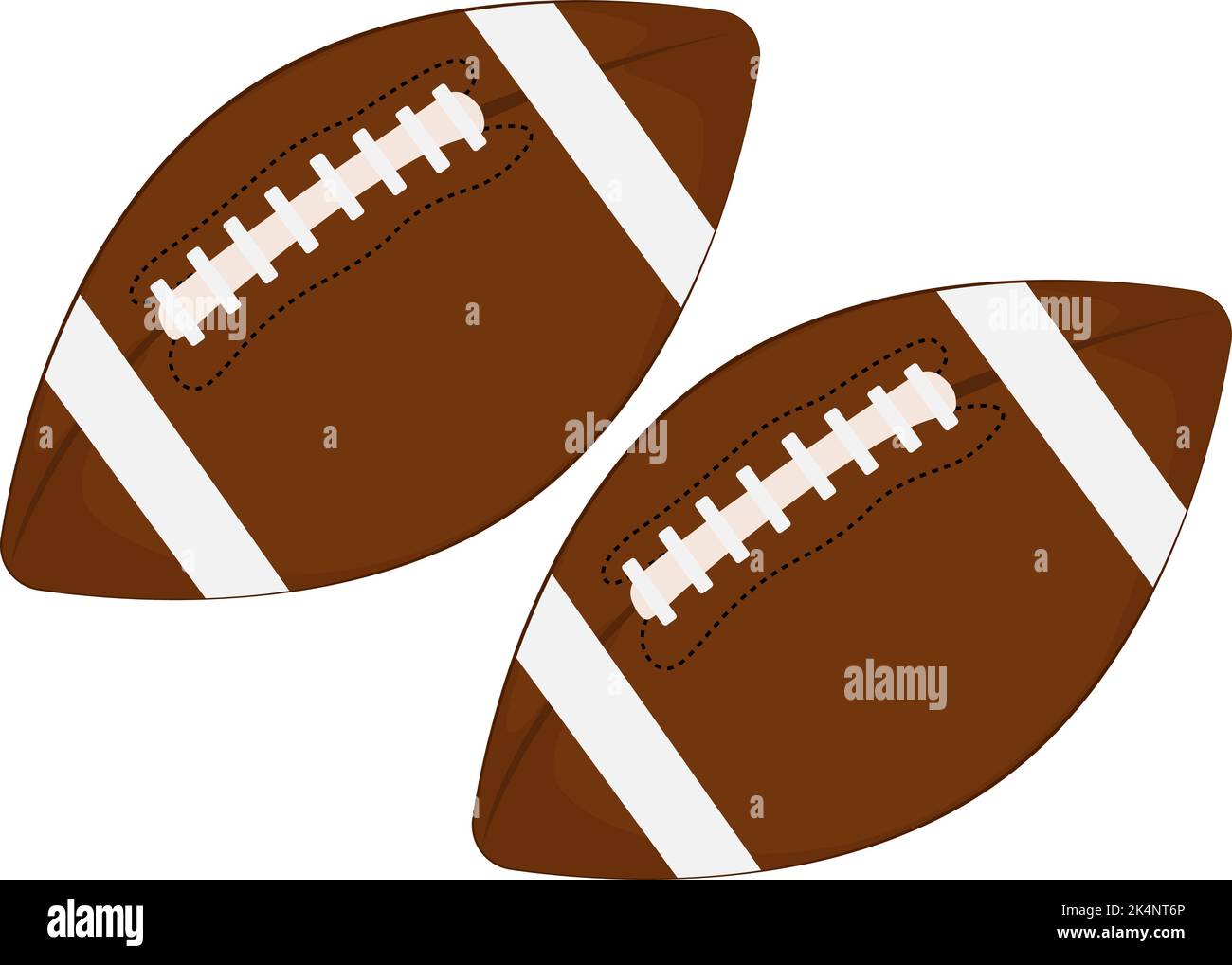 American Football braune Kugeln, Illustration, Vektor auf weißem Hintergrund. Stock Vektor