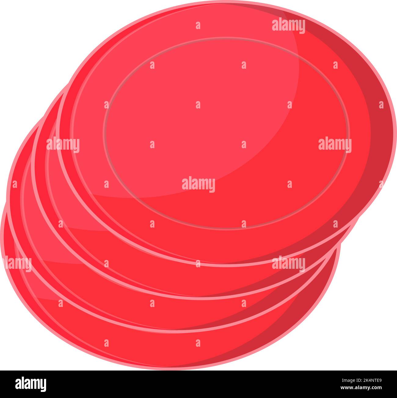 Rote Platten, Illustration, Vektor auf weißem Hintergrund. Stock Vektor