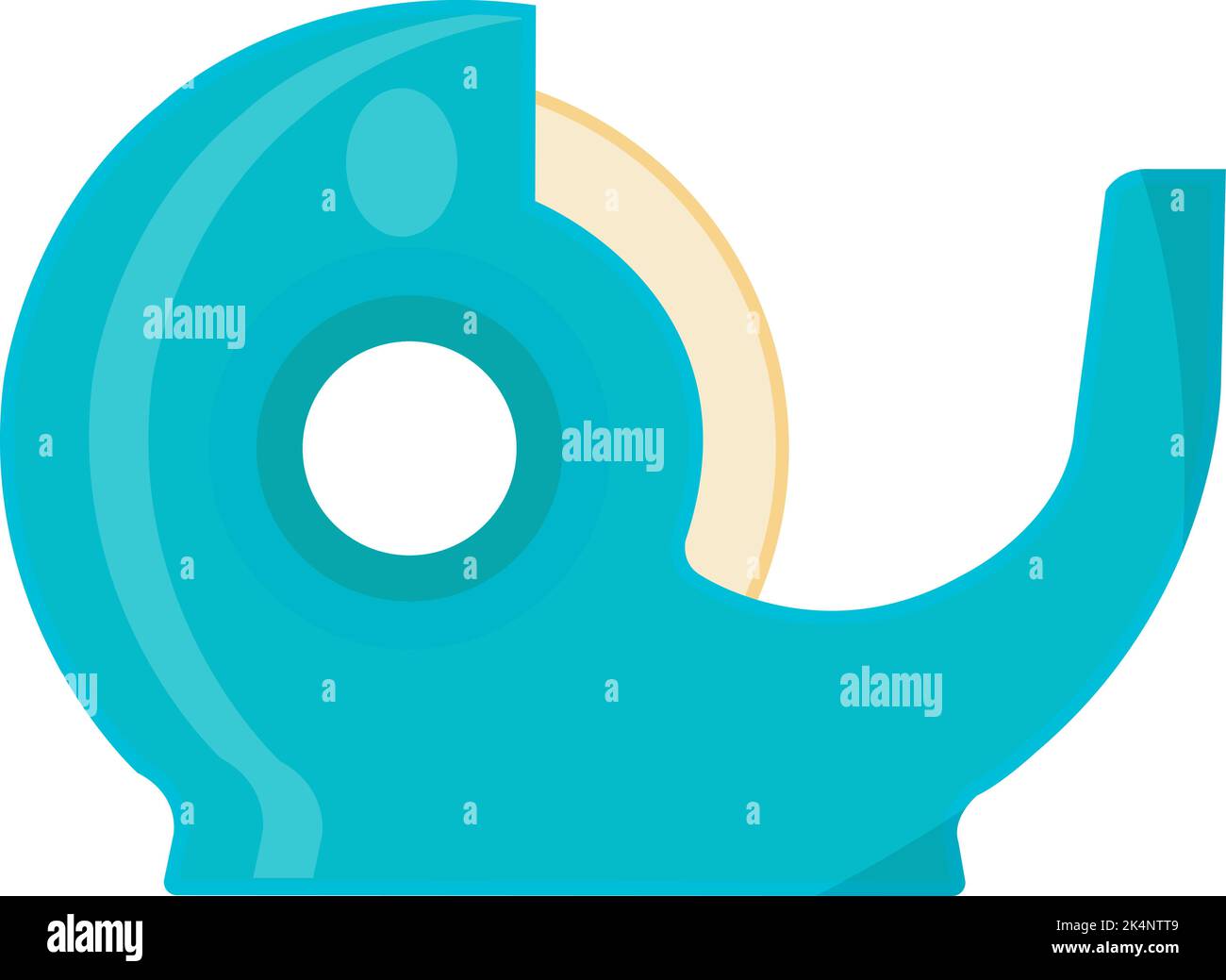 Scotch Klebeband in blauer Halterung, Illustration, Vektor auf weißem Hintergrund. Stock Vektor