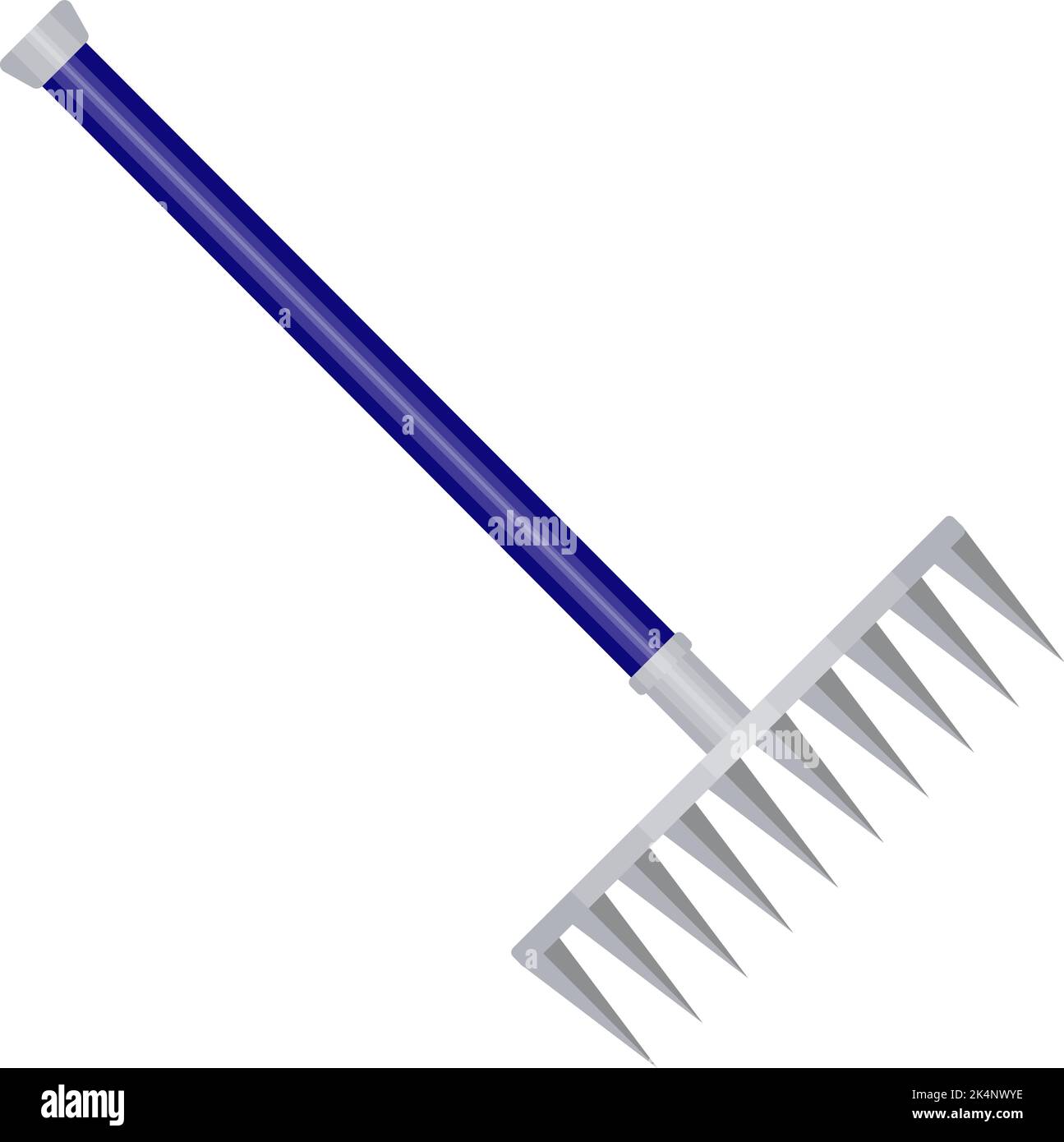 Rasenrechen, Illustration, Vektor auf weißem Hintergrund. Stock Vektor