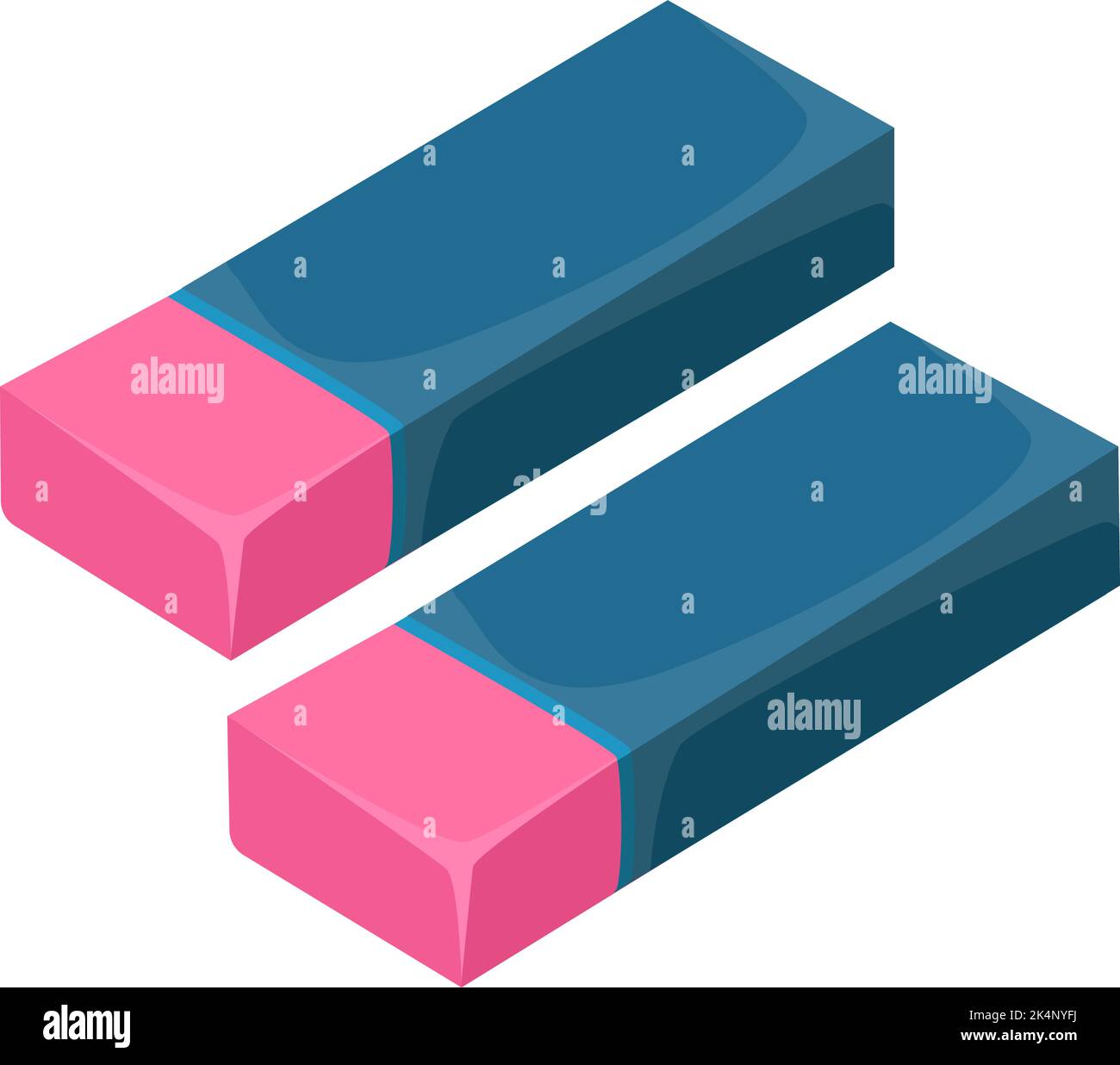Schulgummis, Illustration, Vektor auf weißem Hintergrund. Stock Vektor
