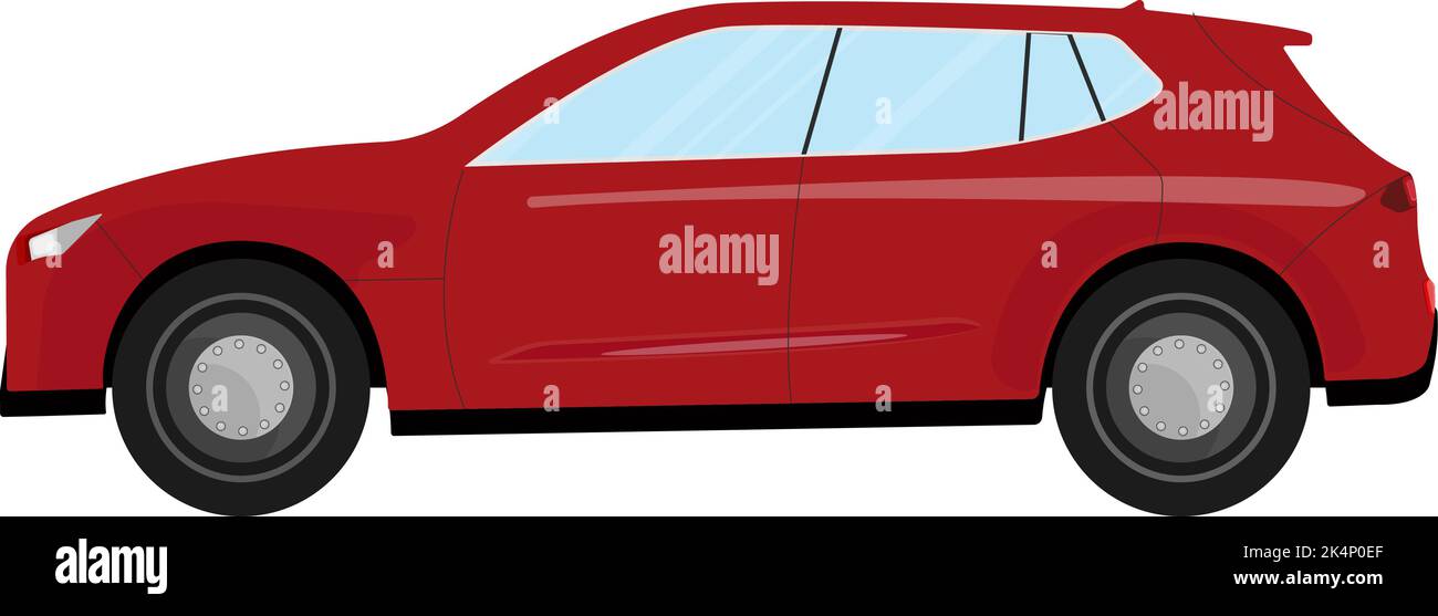 Rotes Auto, Illustration, Vektor auf weißem Hintergrund. Stock Vektor