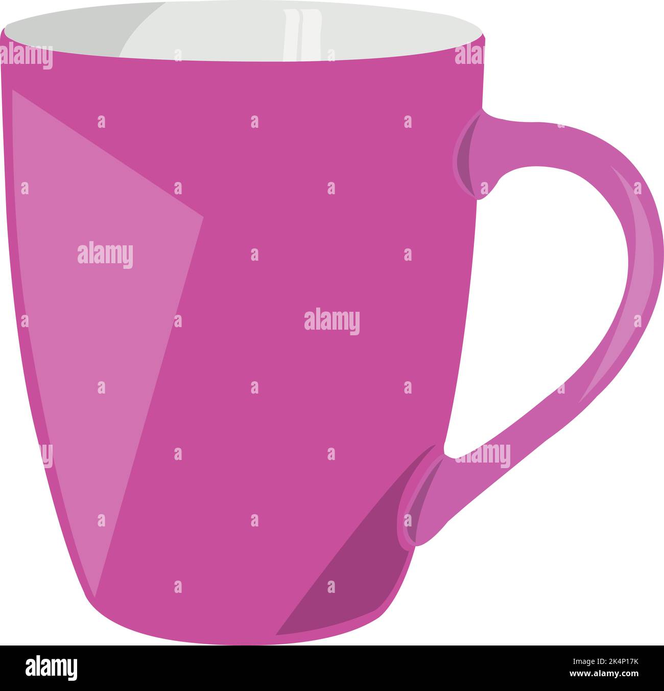 Rosa Kaffeetasse, Illustration, Vektor auf weißem Hintergrund. Stock Vektor