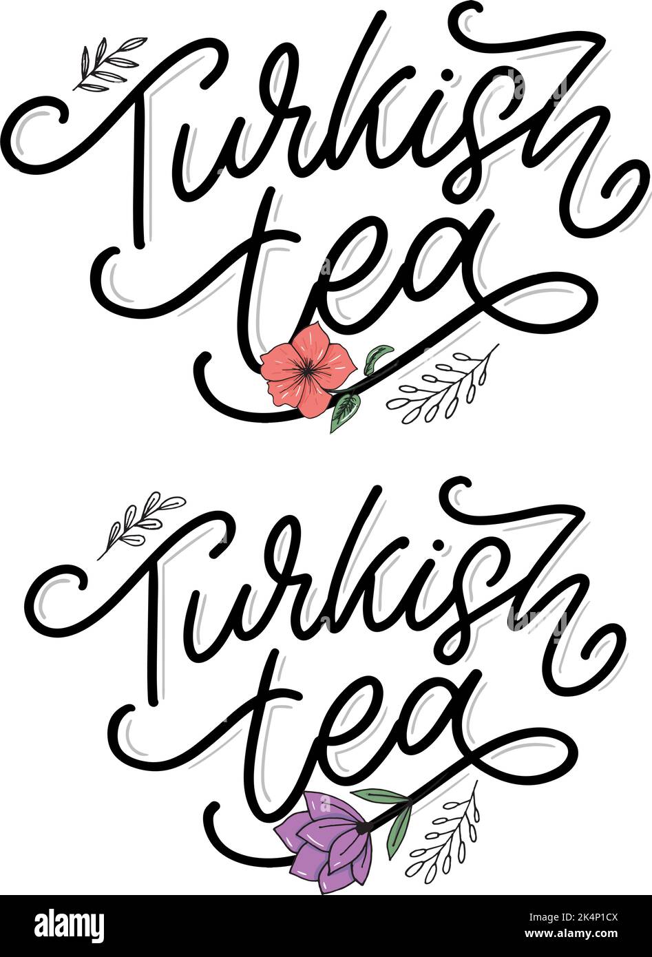 Türkische Traditionen der Teezeremonie. Teezeit. Dekorative Elemente für Ihr Design. Vektor-Illustration mit orientalischer Tasse auf weißem Hintergrund. Stock Vektor