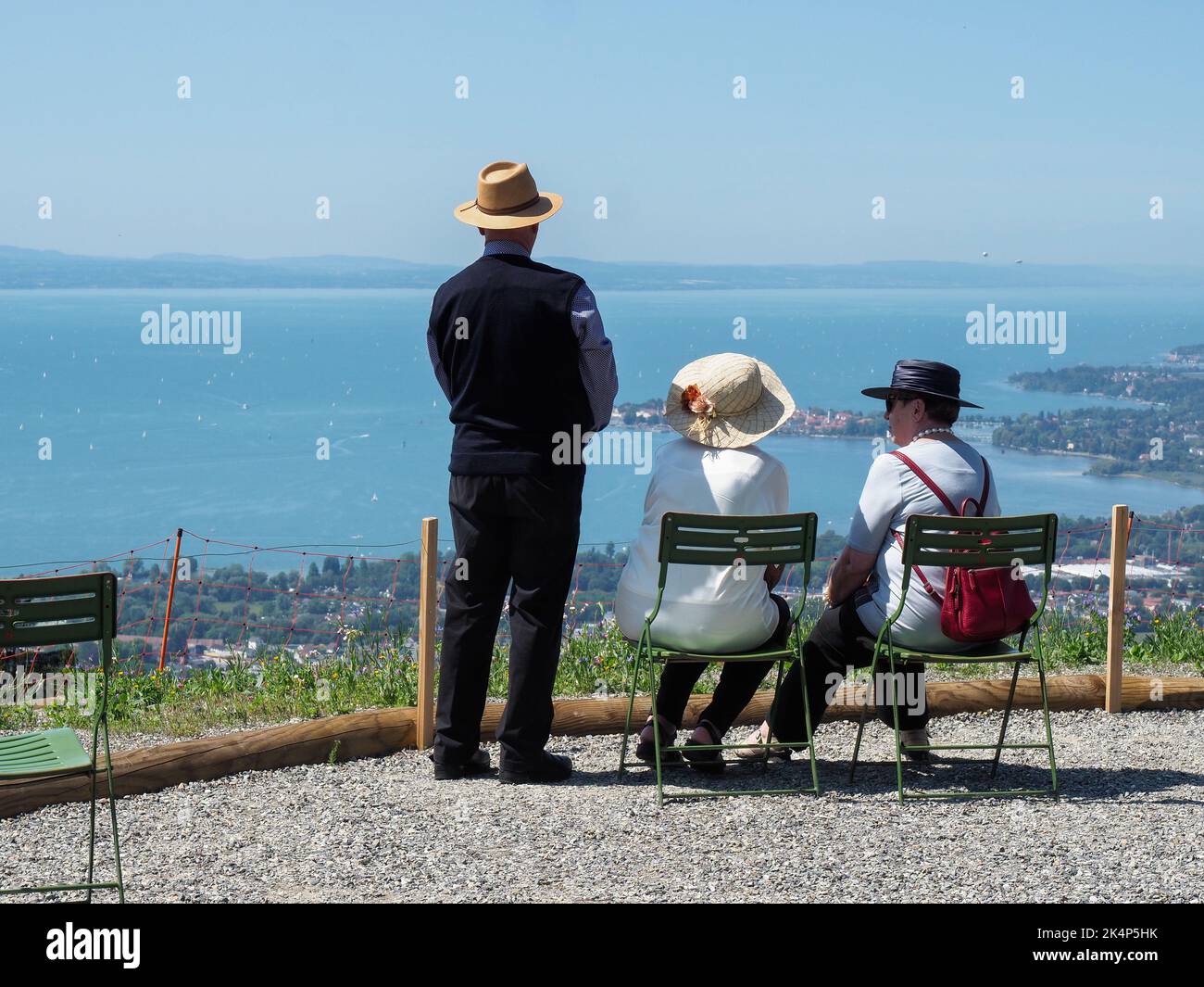 Bodensee, Österreich - 16. August 2018: Landschaft und Blick auf den Bodensee Stockfoto