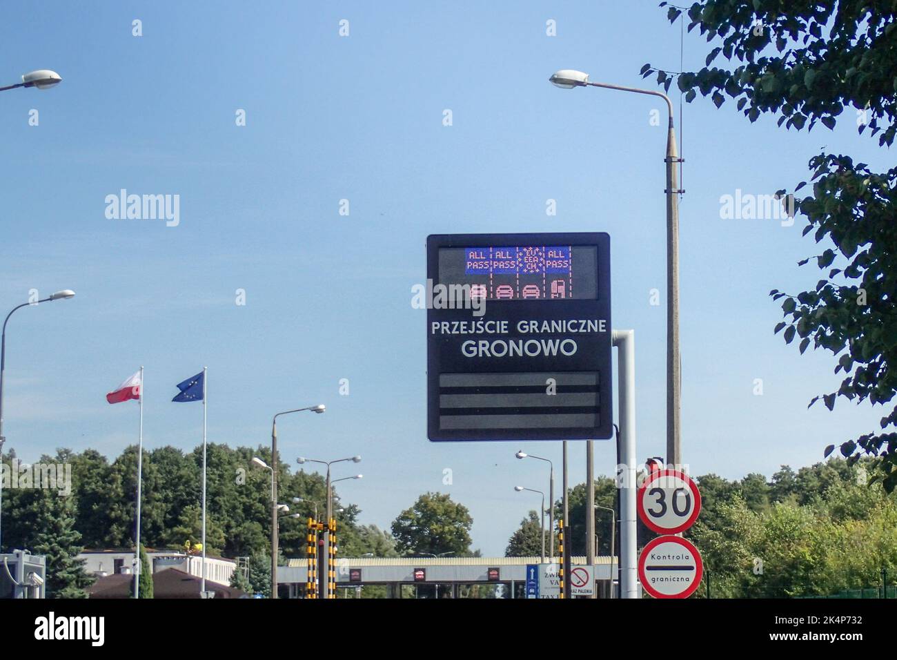 Gronowo, Polen - 9. August 2018: Grenzgebiet zur Sowjetunion Stockfoto