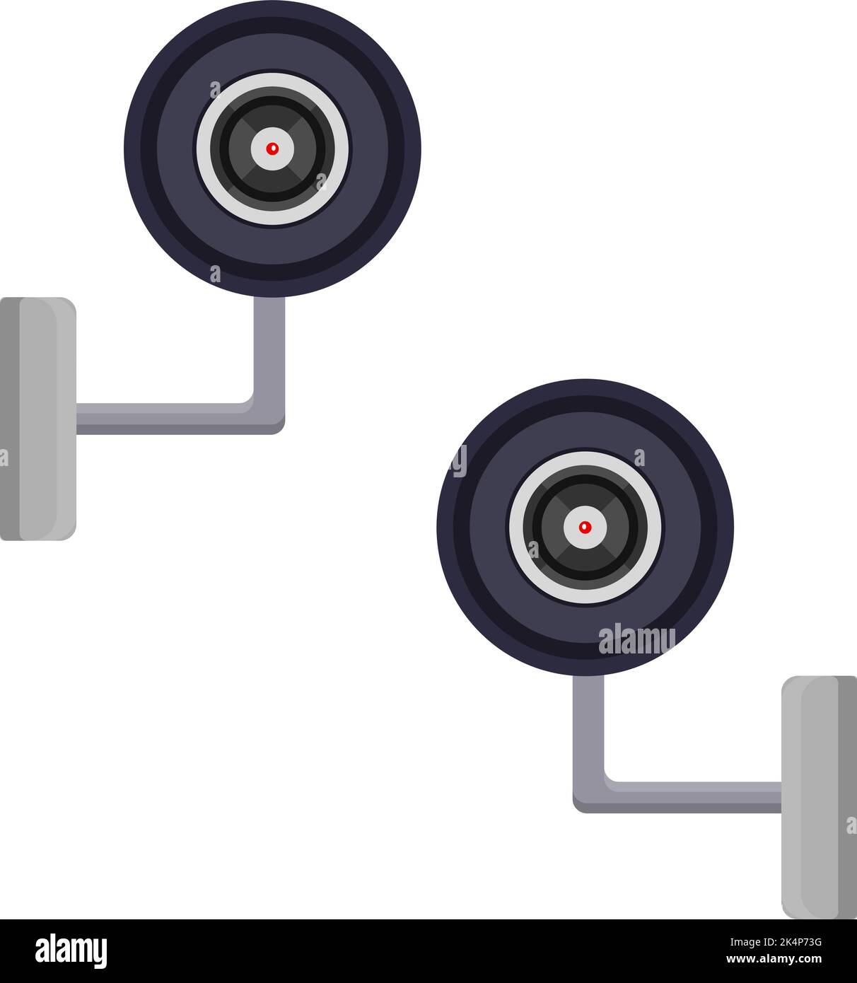 Sicherheitskameras, Illustration, Vektor auf weißem Hintergrund. Stock Vektor
