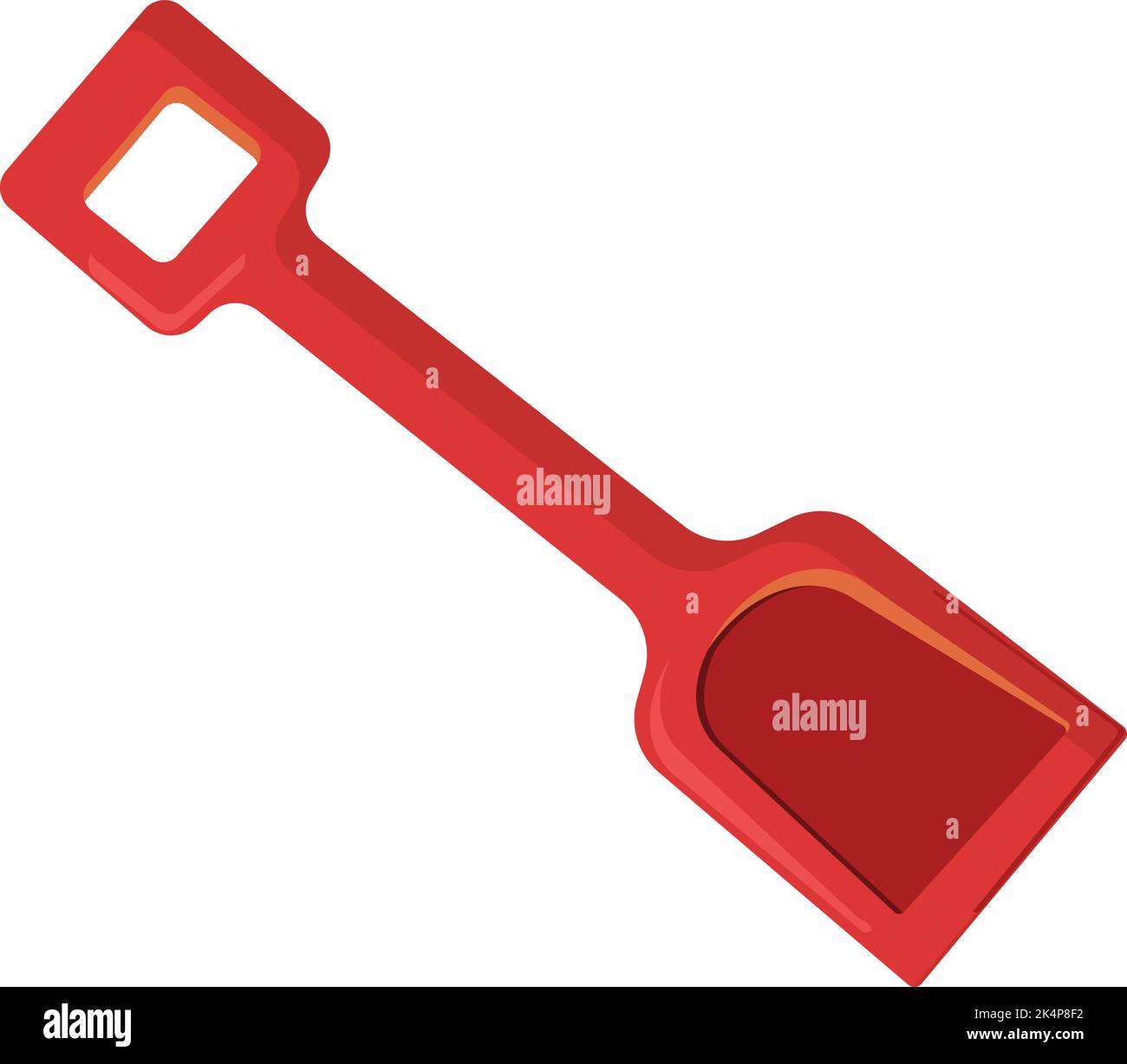 Roter Spaten, Illustration, Vektor auf weißem Hintergrund. Stock Vektor