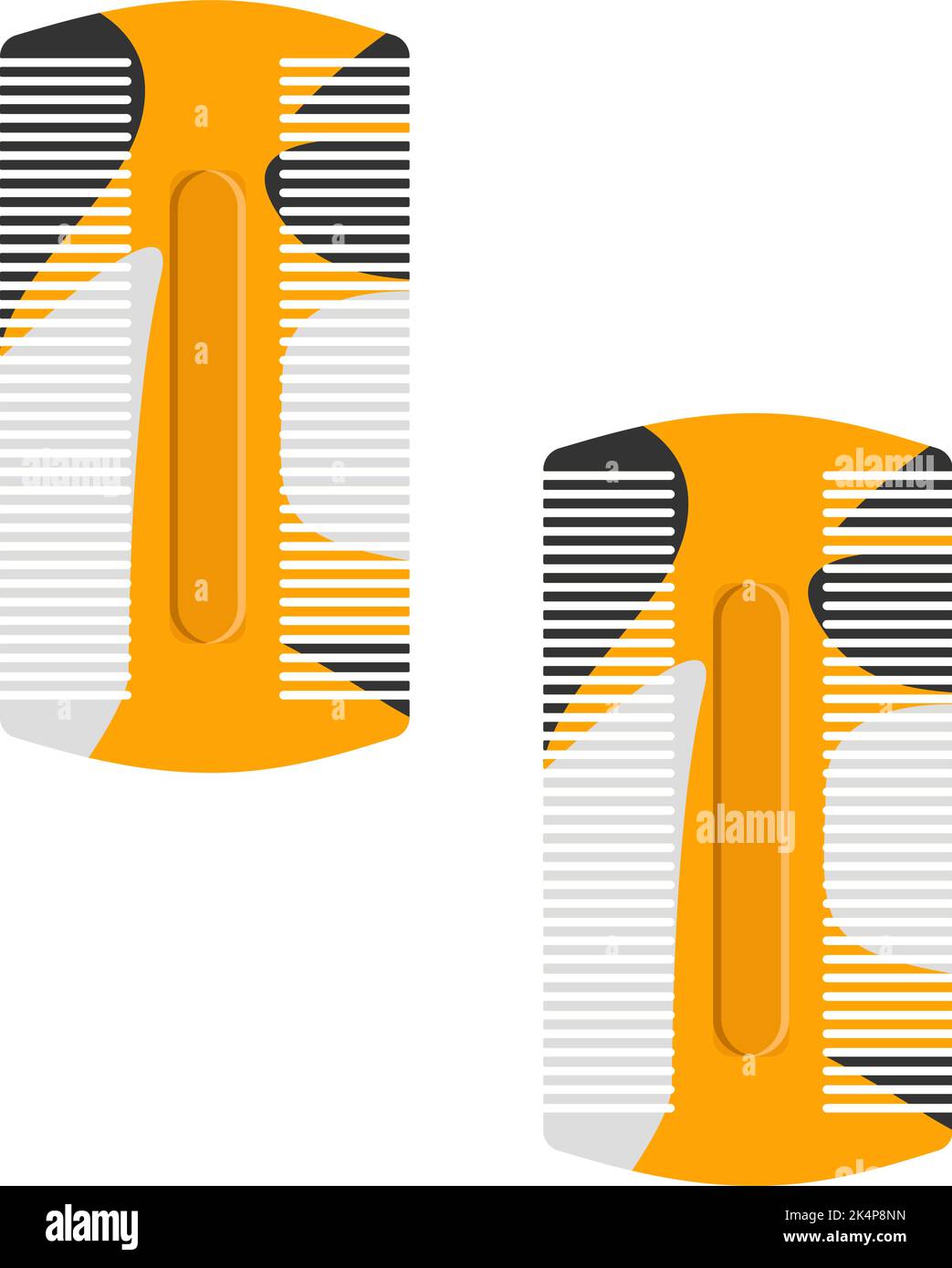 Gelbe Haarkämme, Illustration, Vektor auf weißem Hintergrund. Stock Vektor