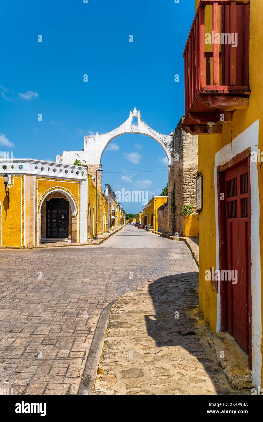 Die gelbe Stadt Izamal in Yucatan, Mexiko Stockfoto