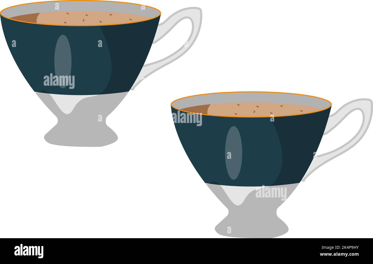 Keramikbecher für Tee, Illustration, Vektor auf weißem Hintergrund. Stock Vektor