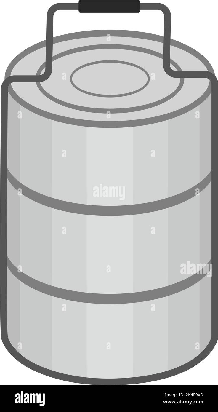 Metallschaft mit Deckel, Illustration, Vektor auf weißem Hintergrund. Stock Vektor