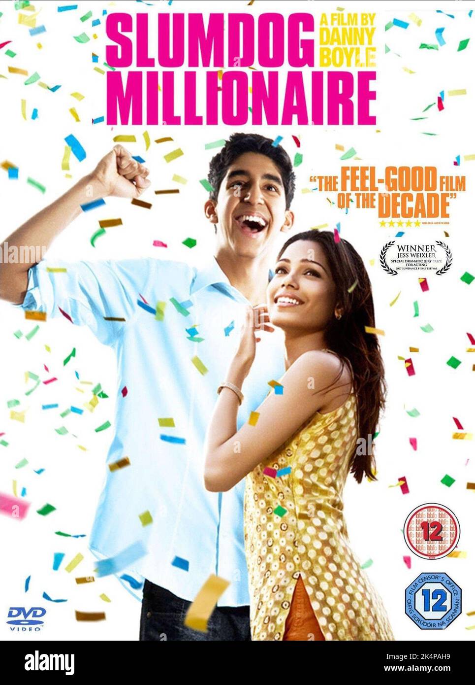 DEV PATEL, Freida Pinto, Plakat, Slumdog Millionaire, 2008 Stockfoto