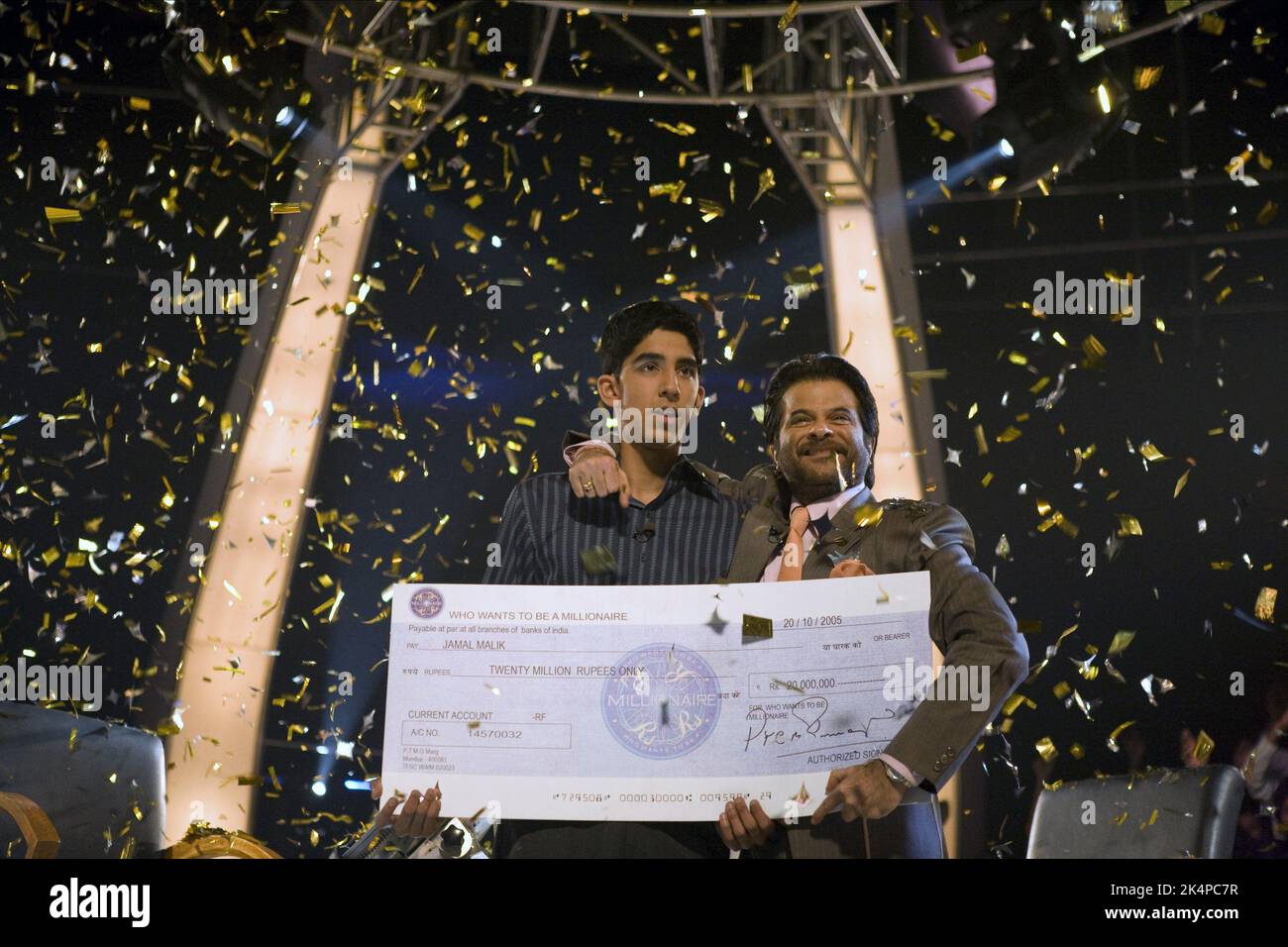 DEV PATEL, Anil Kapoor, Slumdog Millionaire, 2008 Stockfoto