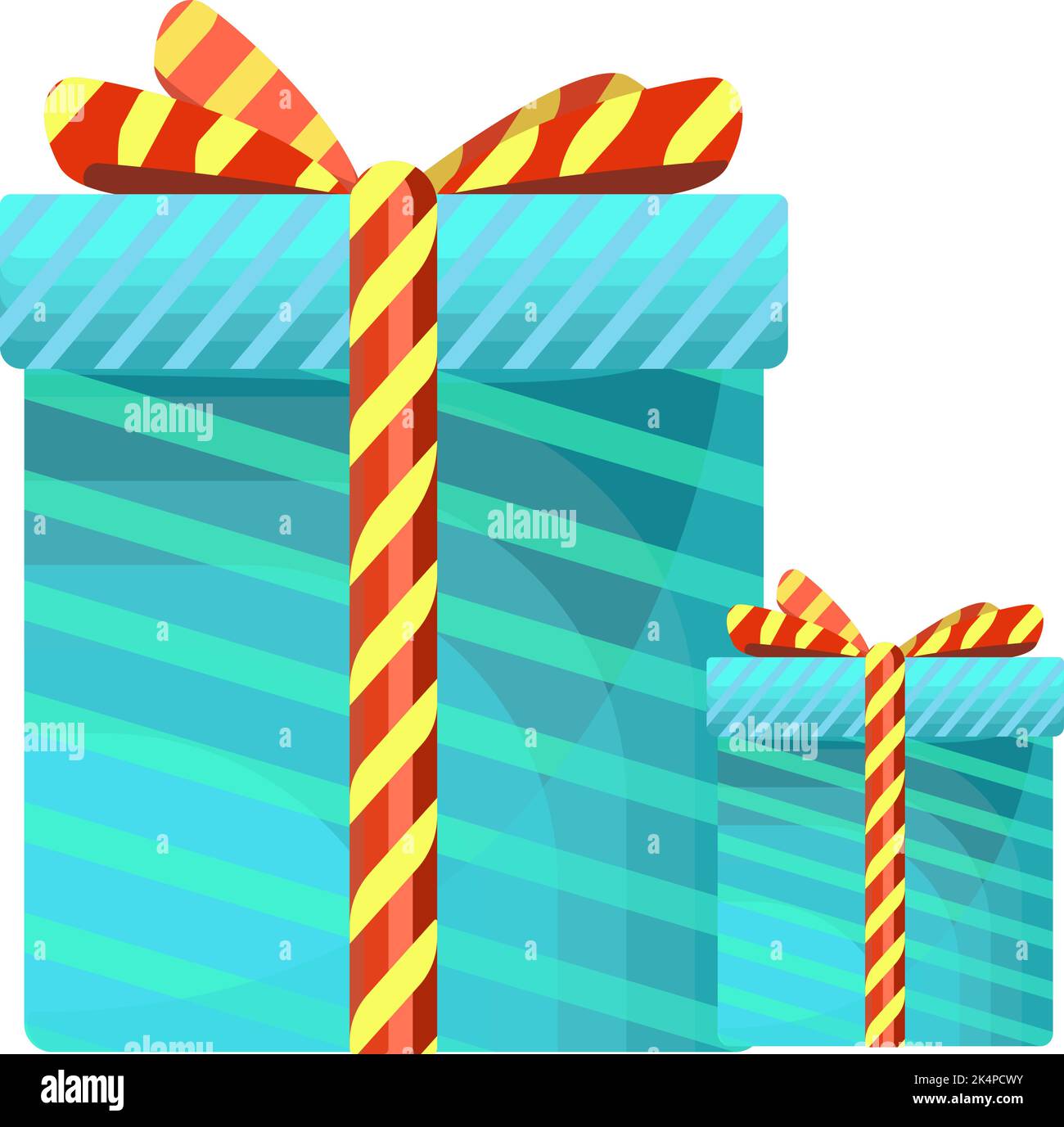 Blaue weihnachtsgeschenke, Illustration, Vektor auf weißem Hintergrund. Stock Vektor