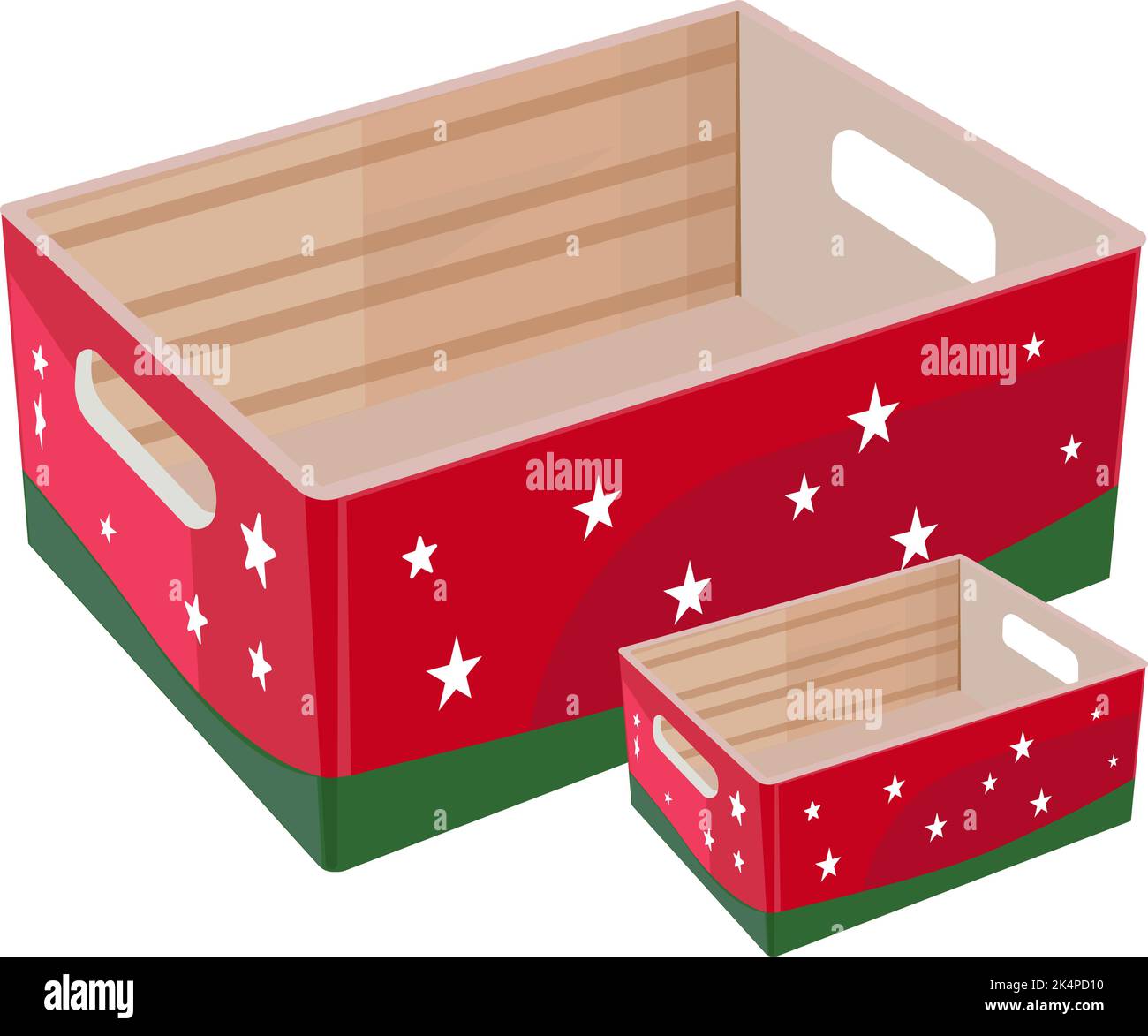 Spielzeugkiste, Illustration, Vektor auf weißem Hintergrund. Stock Vektor