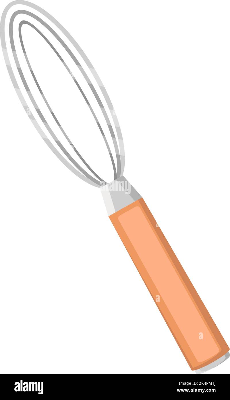 Schneebesen mit Plastikhand, Illustration, Vektor auf weißem Hintergrund. Stock Vektor