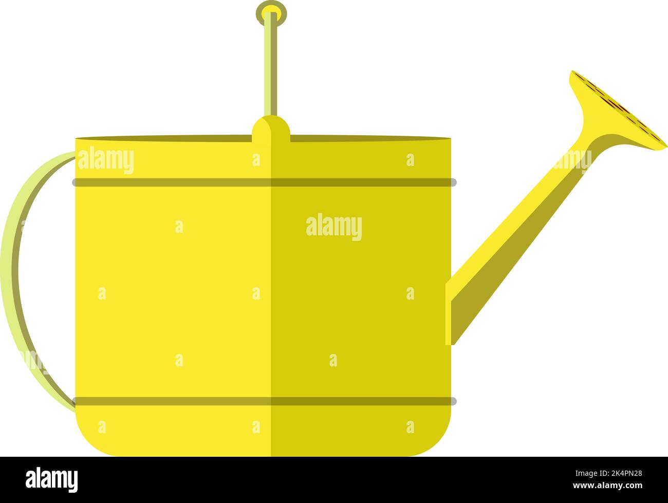 Gelbe Gießkannen, Illustration, Vektor auf weißem Hintergrund. Stock Vektor