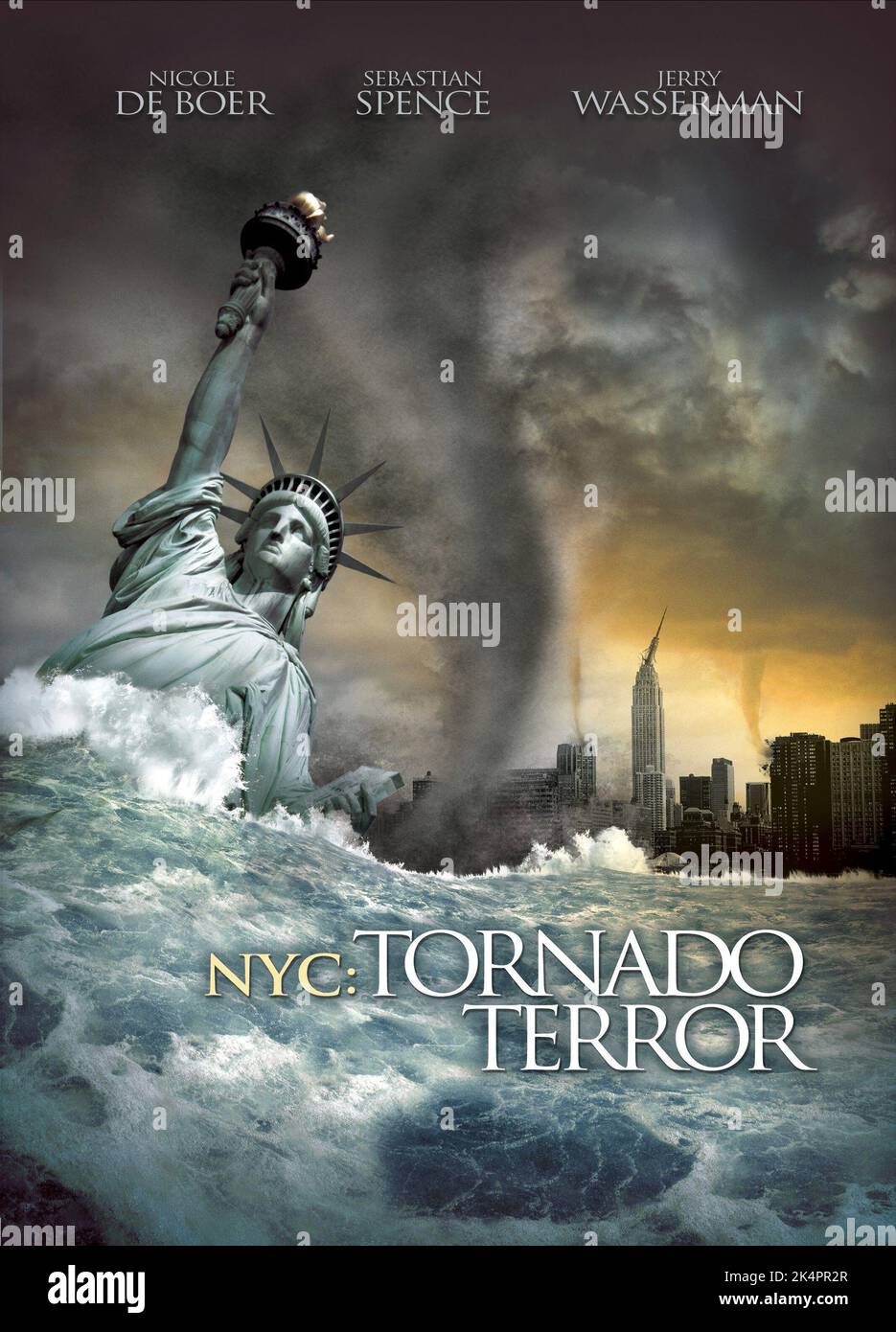 PLAKAT ZUR FREIHEITSSTATUE, NYC: TORNADO TERROR, 2008 Stockfoto