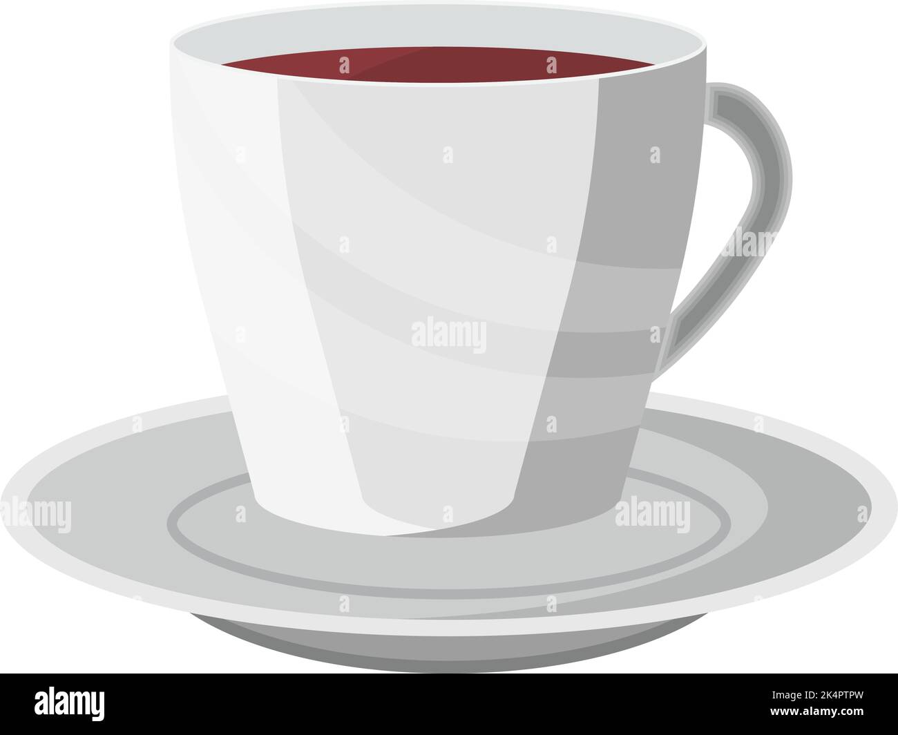 Weiße Tasse für Tee, Illustration, Vektor auf weißem Hintergrund. Stock Vektor