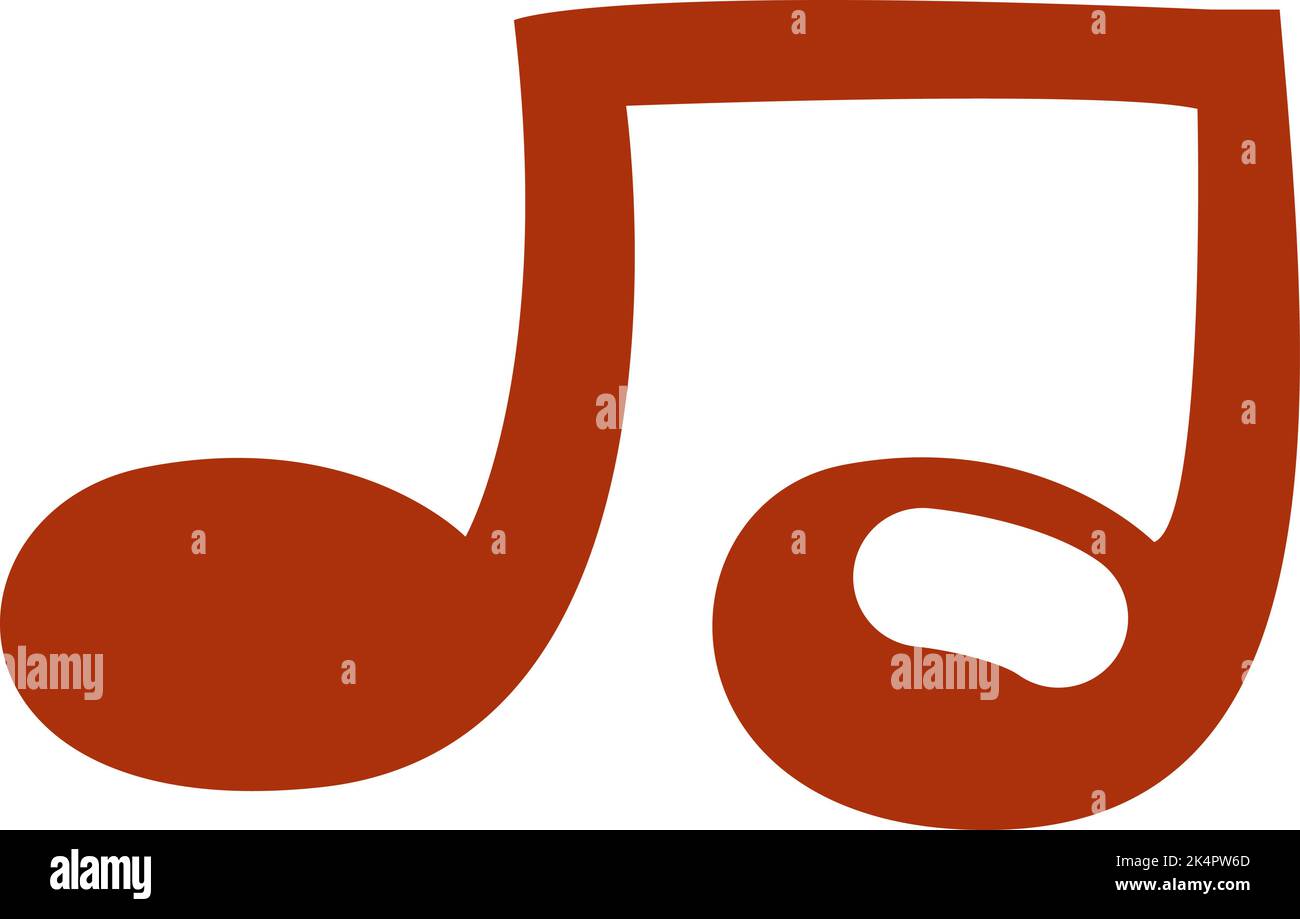 Art Music Note, Illustration, Vektor auf weißem Hintergrund. Stock Vektor