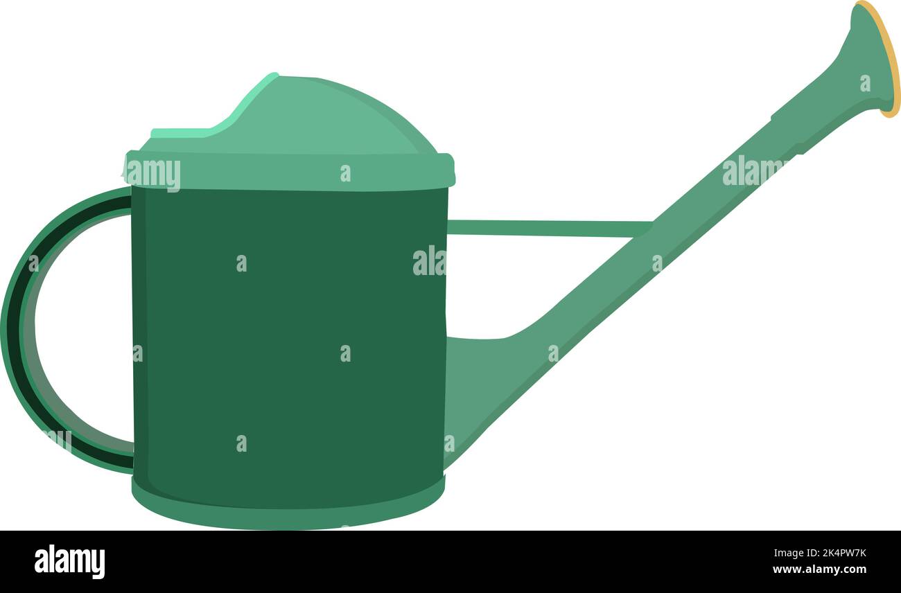 Grüne Gießkanne, Illustration, Vektor auf weißem Hintergrund. Stock Vektor