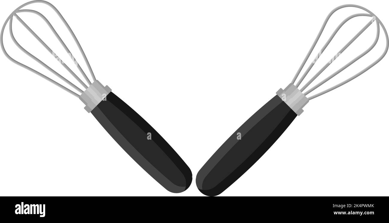 Schwarzer Schneebesen, Illustration, Vektor auf weißem Hintergrund. Stock Vektor