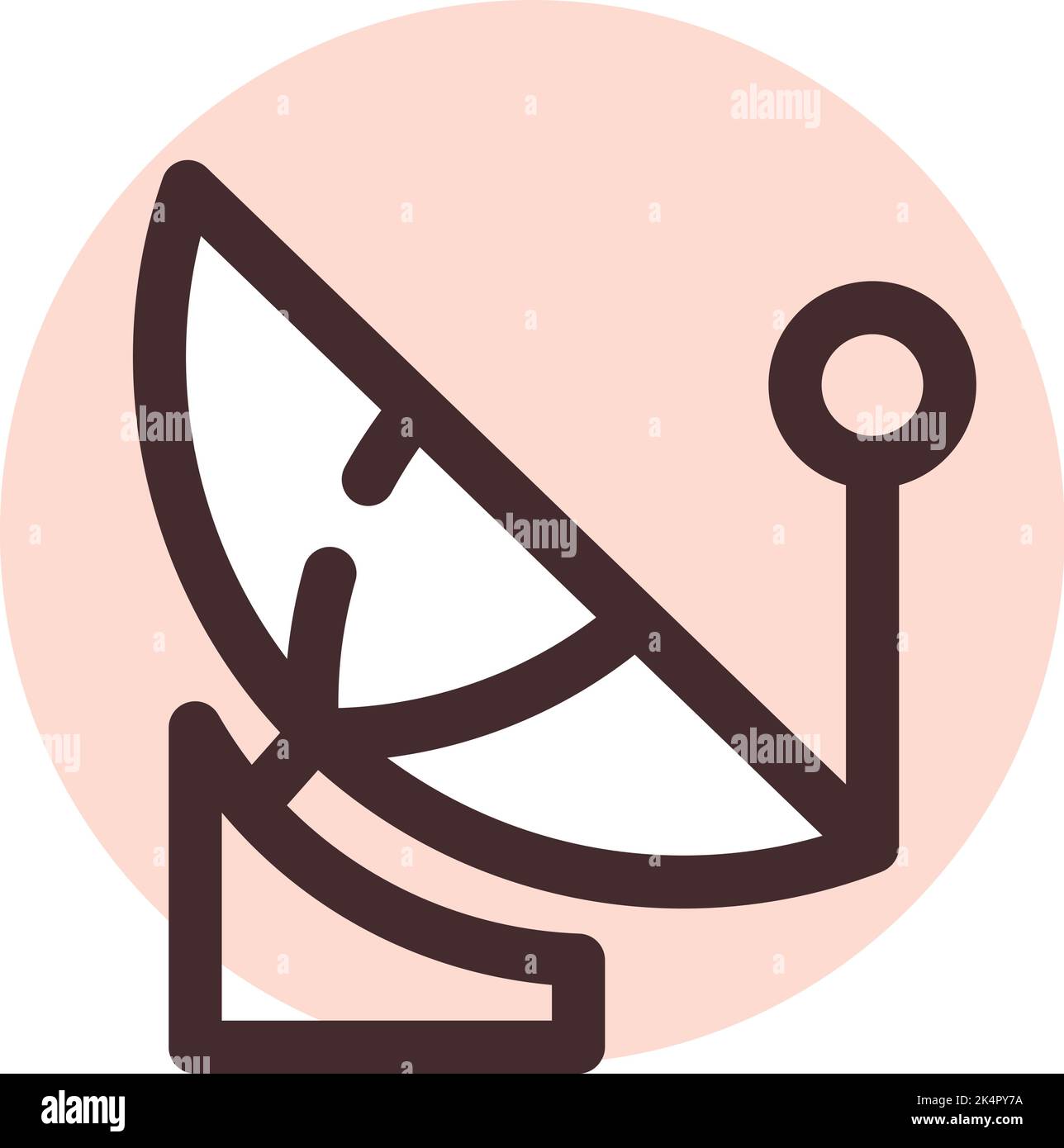 Broadcast Transmission Satellite, Illustration, Vektor auf weißem Hintergrund. Stock Vektor