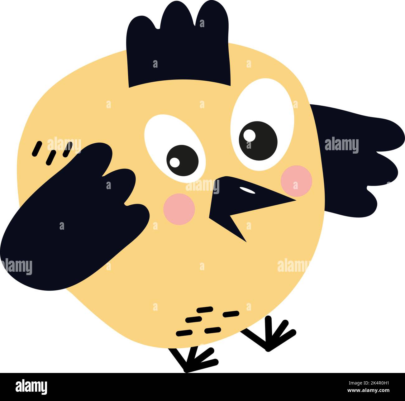 Nachdenklicher Vogel, Illustration, Vektor auf weißem Hintergrund. Stock Vektor