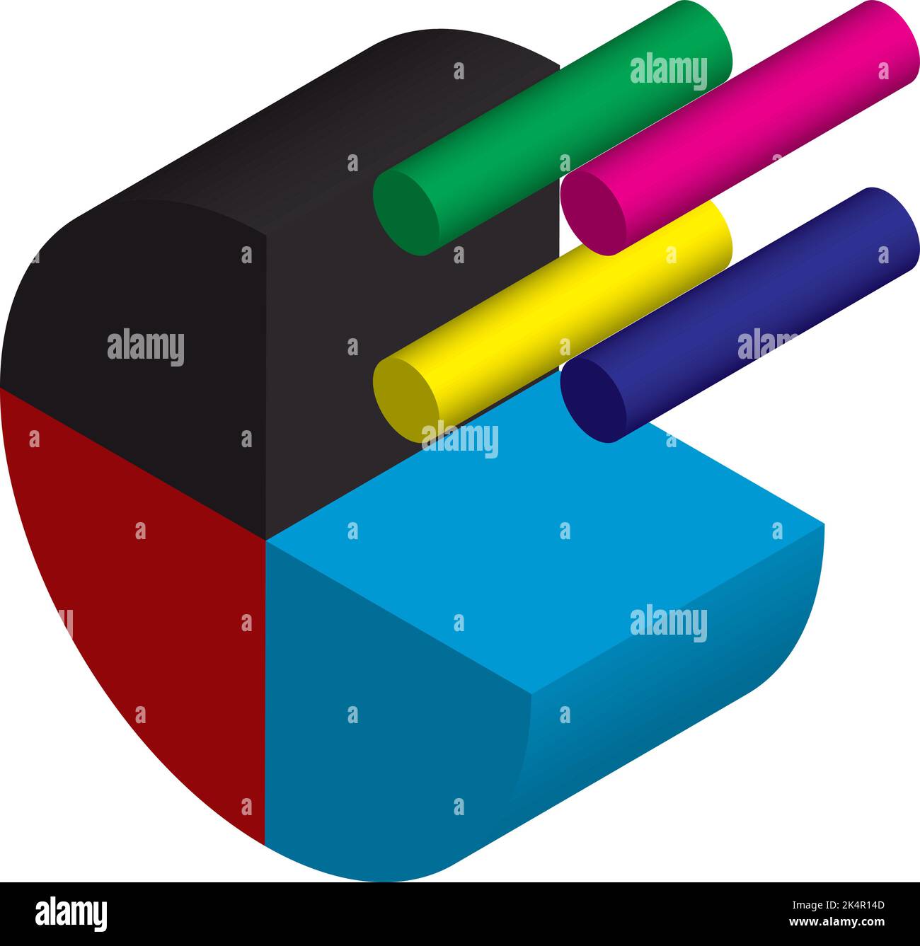 Interessantes Diagramm, Illustration, Vektor auf weißem Hintergrund. Stock Vektor