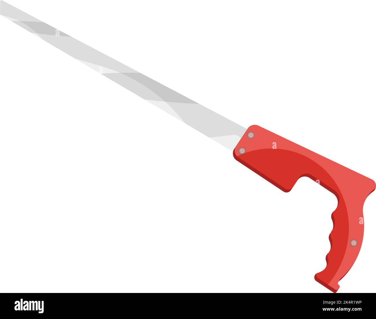 Rote Handsäge, Illustration, Vektor auf weißem Hintergrund. Stock Vektor