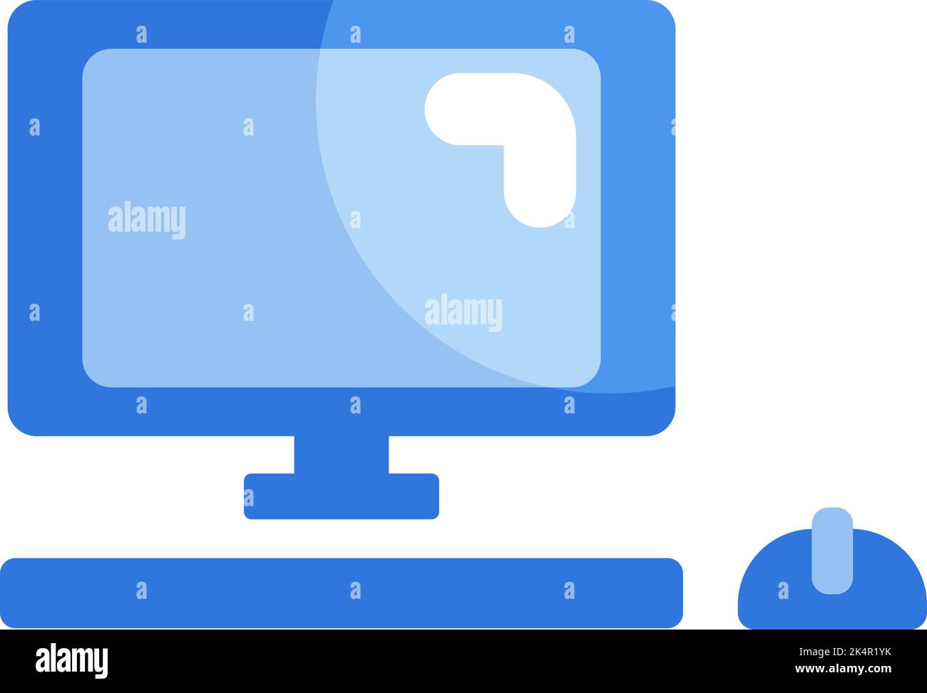 Computermonitor mit Maus, Illustration, Vektor auf weißem Hintergrund. Stock Vektor