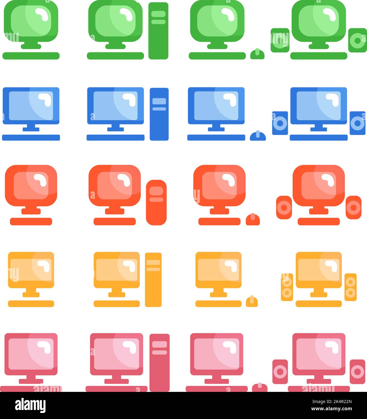 Computertechnik, Illustration, Vektor auf weißem Hintergrund. Stock Vektor